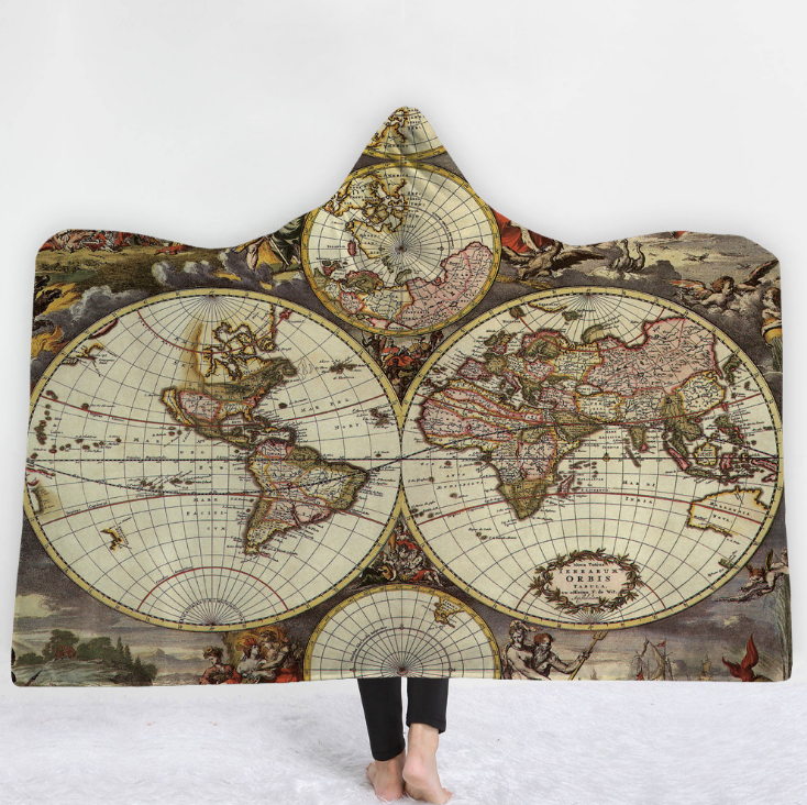 World Map Hooded Blanket 11