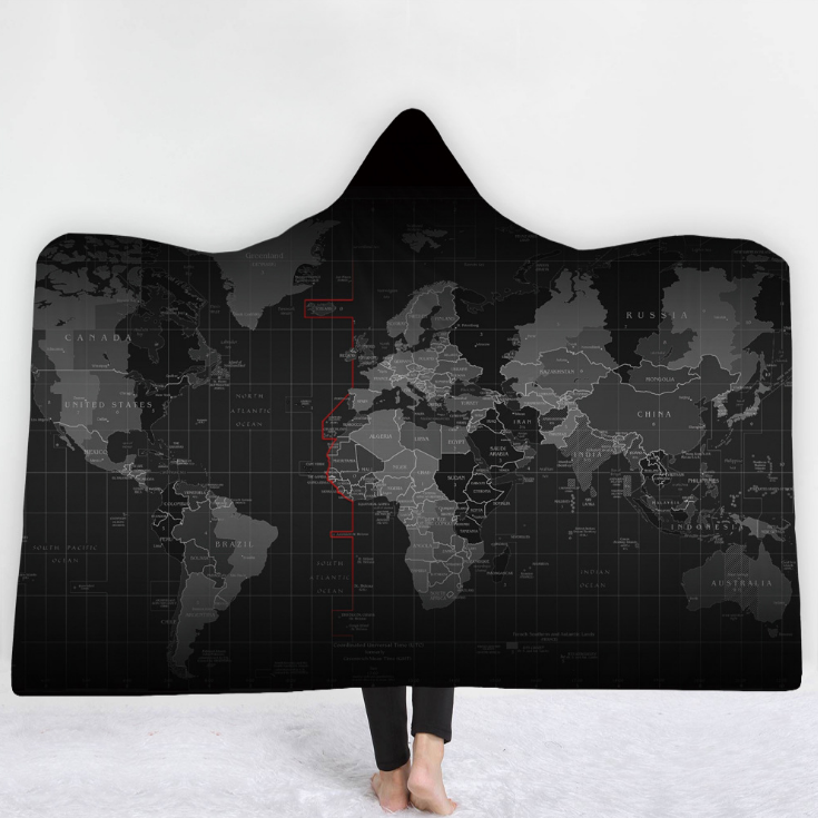 World Map Hooded Blanket 14