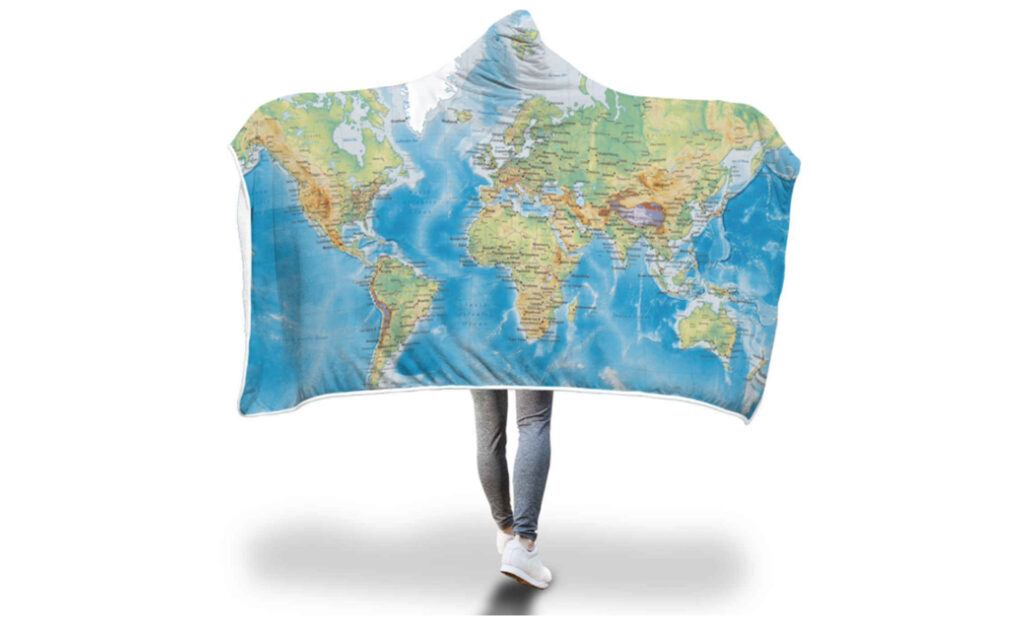 World Map Hooded Blanket (4)