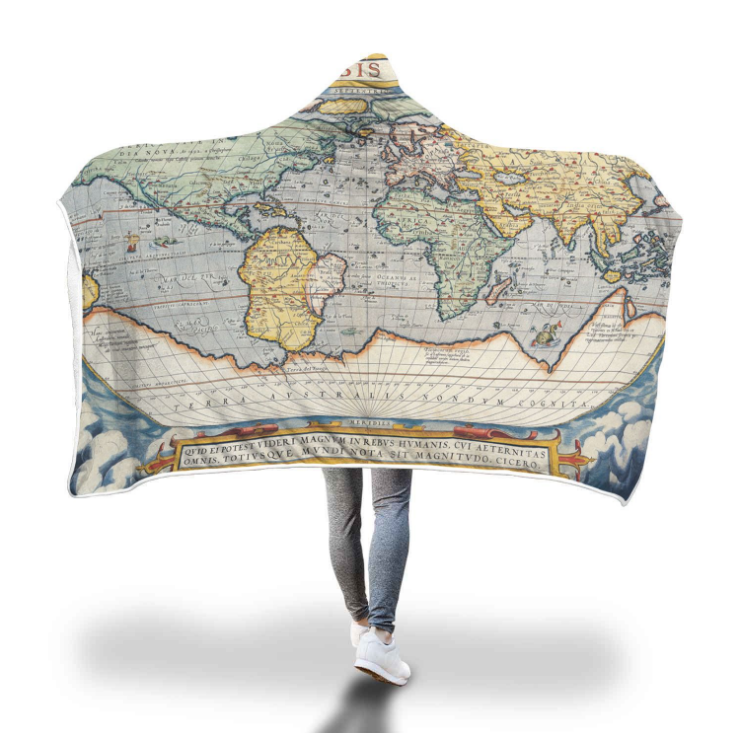 World Map Hooded Blanket 5