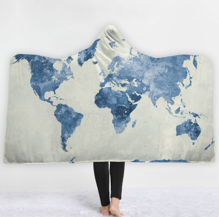 World Map Hooded Blanket 6