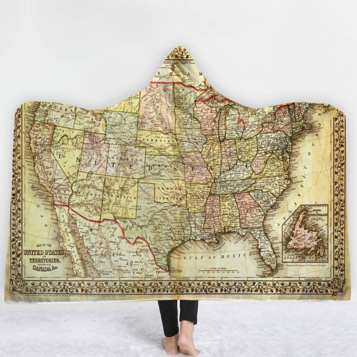 World Map Hooded Blanket 8