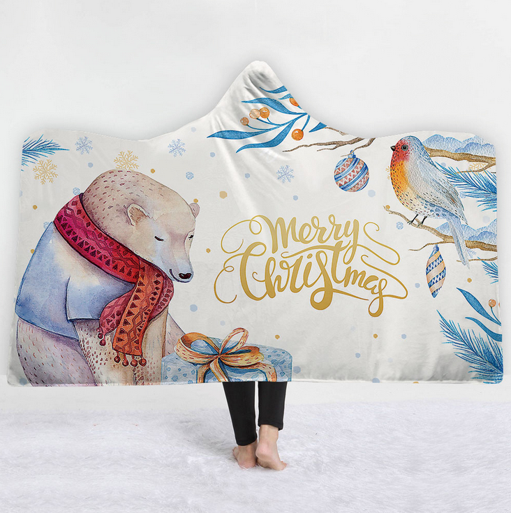 Christmas Hooded Blanket