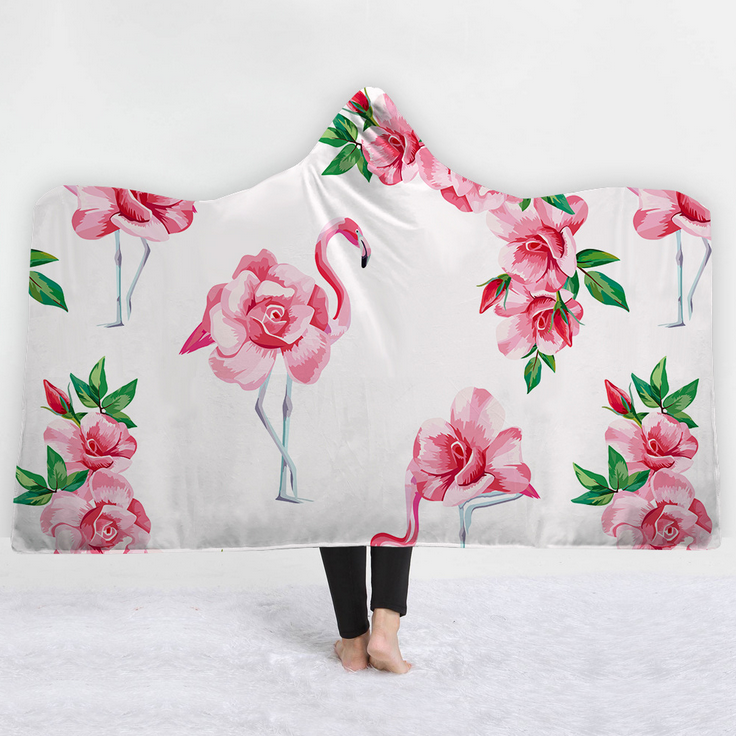 High Quality 27 Designs Tropical Flamingo Hooded Blanket 12 flamingo blanket 11