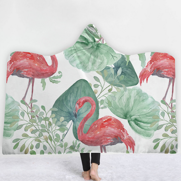High Quality 27 Designs Tropical Flamingo Hooded Blanket 13 flamingo blanket 12