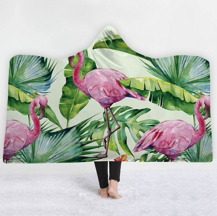 High Quality 27 Designs Tropical Flamingo Hooded Blanket 20 flamingo blanket 19