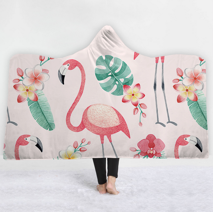 High Quality 27 Designs Tropical Flamingo Hooded Blanket 4 flamingo blanket 3
