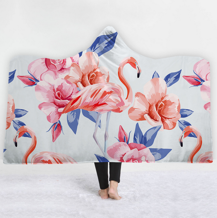 High Quality 27 Designs Tropical Flamingo Hooded Blanket 5 flamingo blanket 4