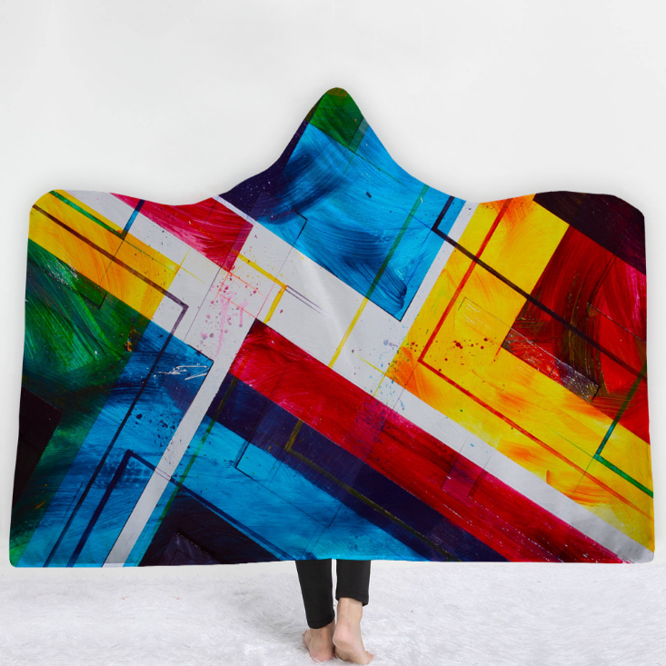 High Quality 15 Geometric Pattern Hooded Blanket 15 geometric blanket 14