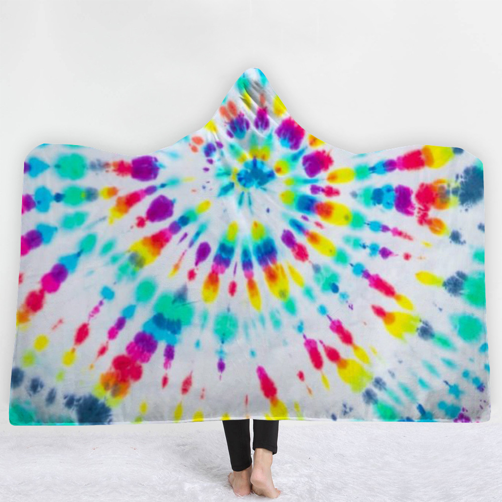 tie dye Hooded Blanket 8