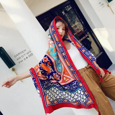 90 180 Artificial Cotton Hemp Silk Scarf 11