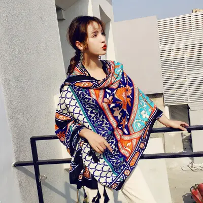 90 180 Artificial Cotton Hemp Silk Scarf 12