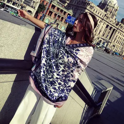 90 180 Artificial Cotton Hemp Silk Scarf 15