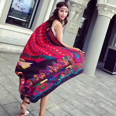 90 180 Artificial Cotton Hemp Silk Scarf 21