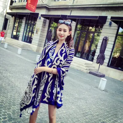 90 180 Artificial Cotton Hemp Silk Scarf 9