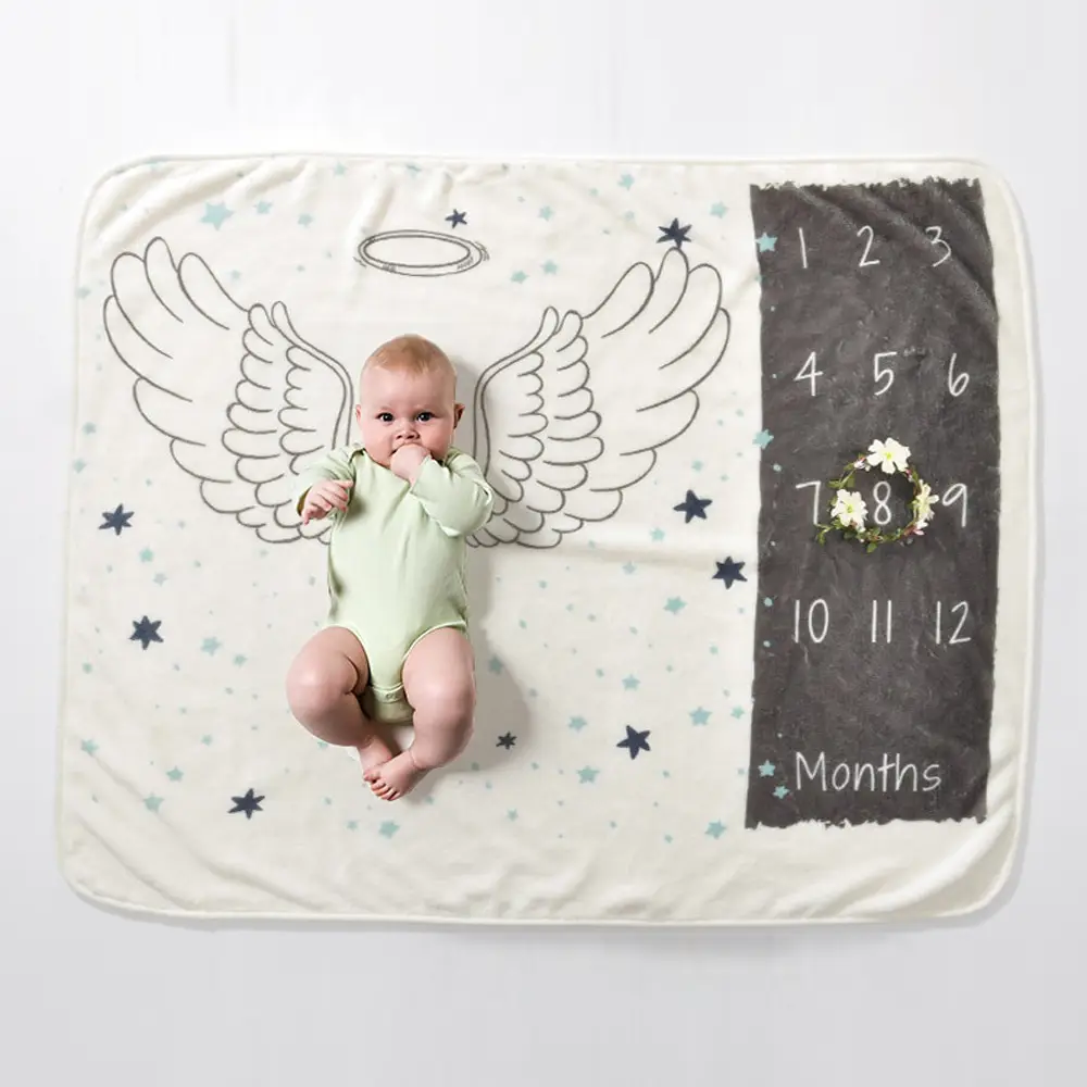 Angel Wings Elephant Baby Milestone Blanket 10