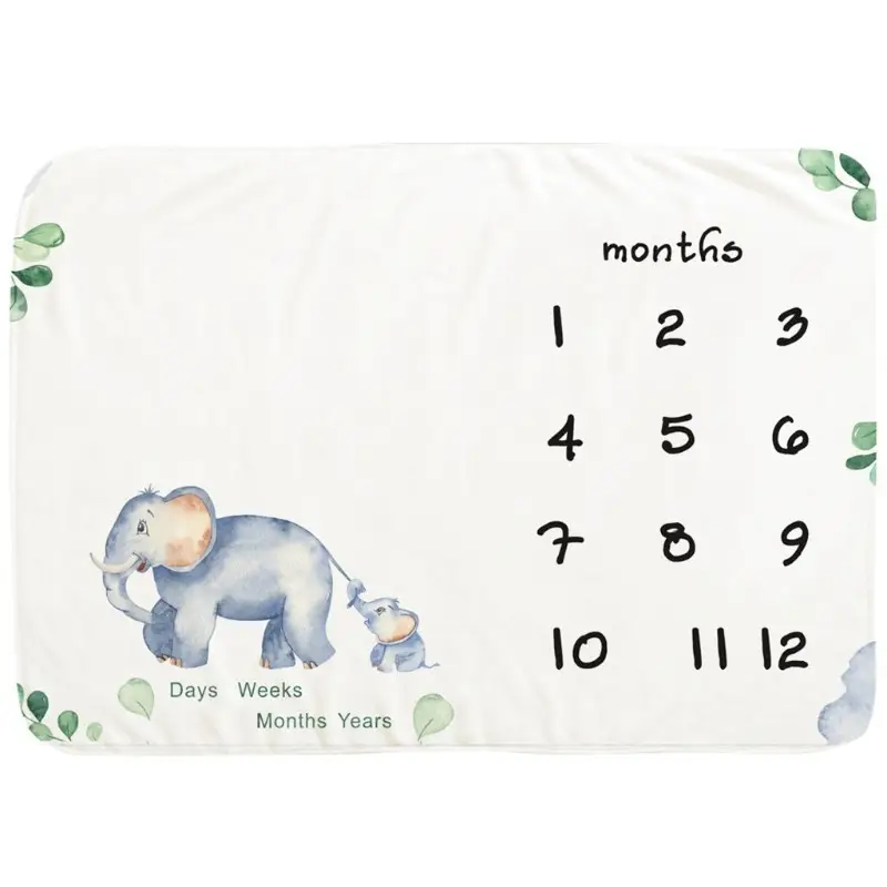 Angel Wings Elephant Baby Milestone Blanket 3