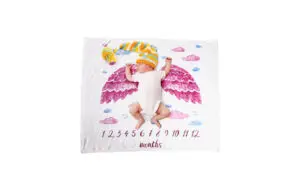 Angel Wings Elephant Baby Milestone Blanket