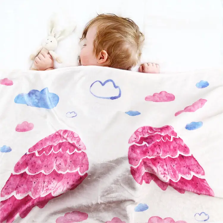 Angel Wings Elephant Baby Milestone Blanket 7