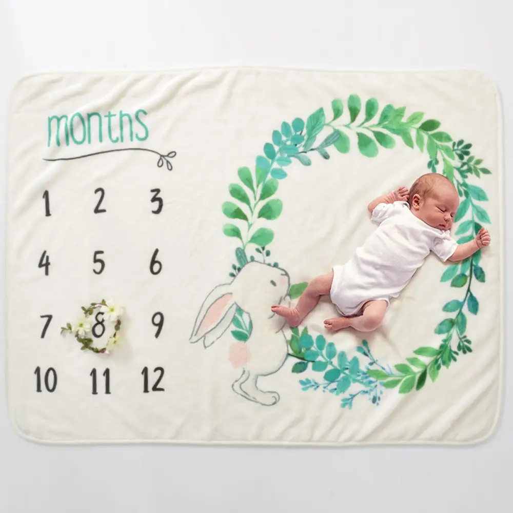 Angel Wings Elephant Baby Milestone Blanket 8