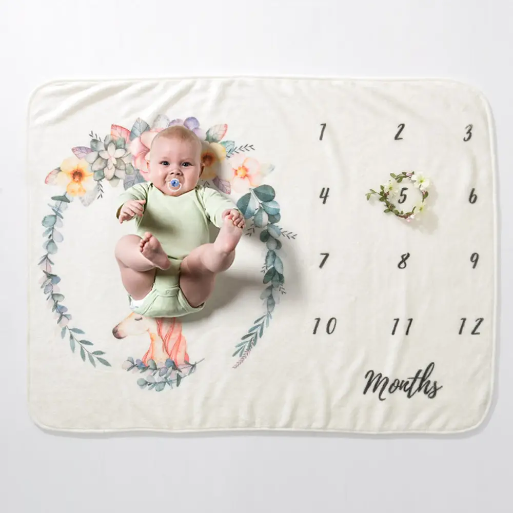 Angel Wings Elephant Baby Milestone Blanket 9