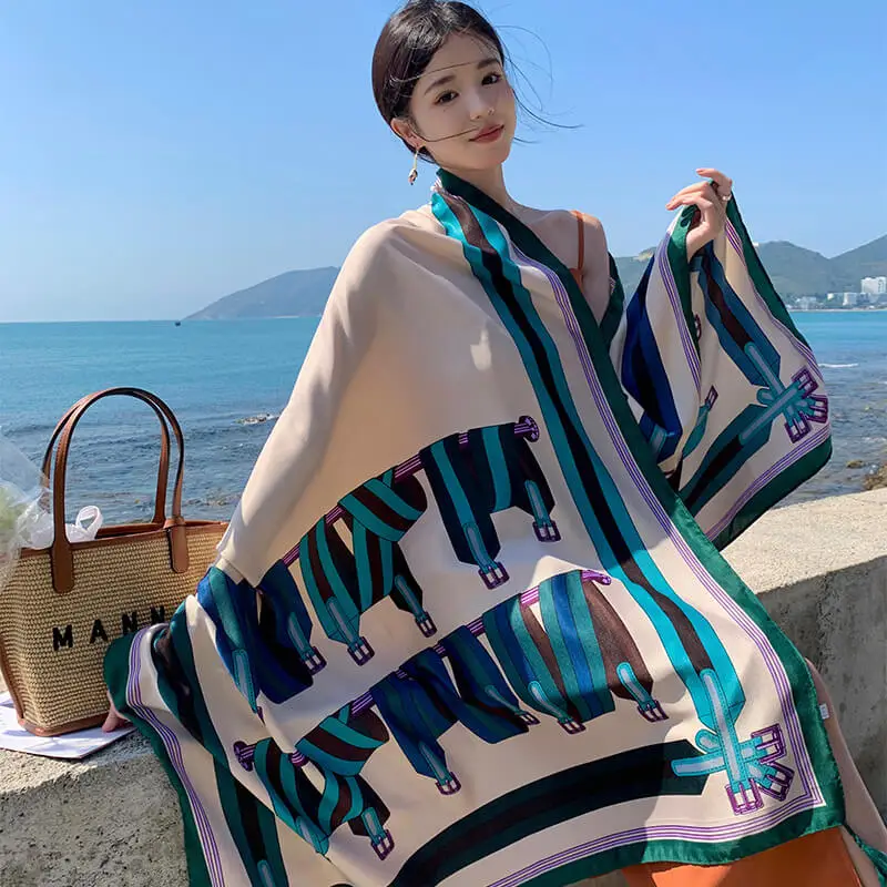 Artificial Cotton Hemp Silk Scarf 11