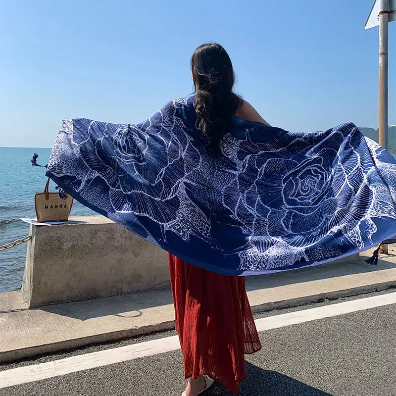 Artificial Cotton Hemp Silk Scarf 13