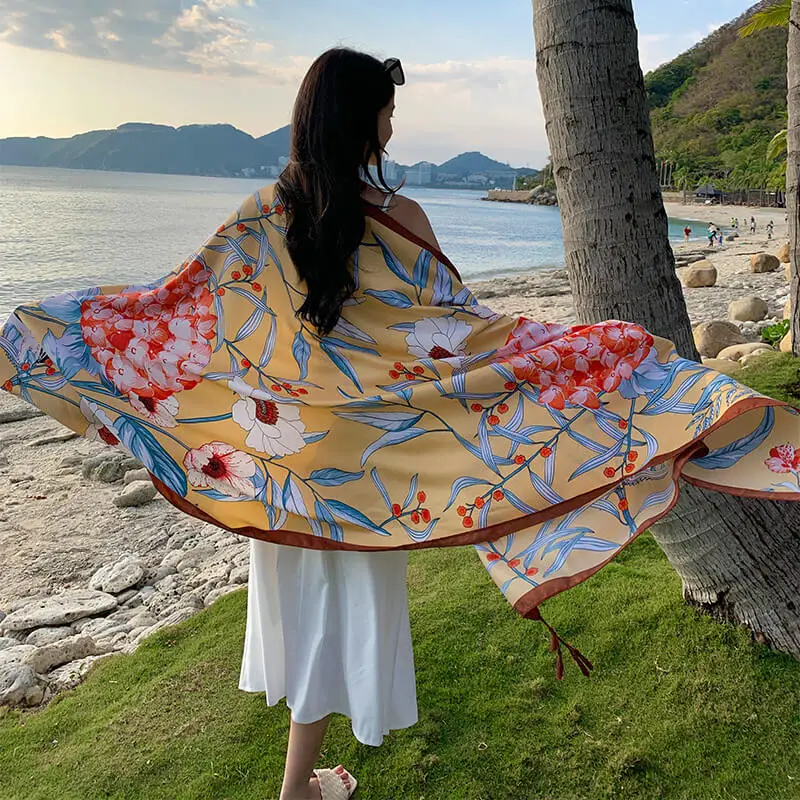 Artificial Cotton Hemp Silk Scarf 14
