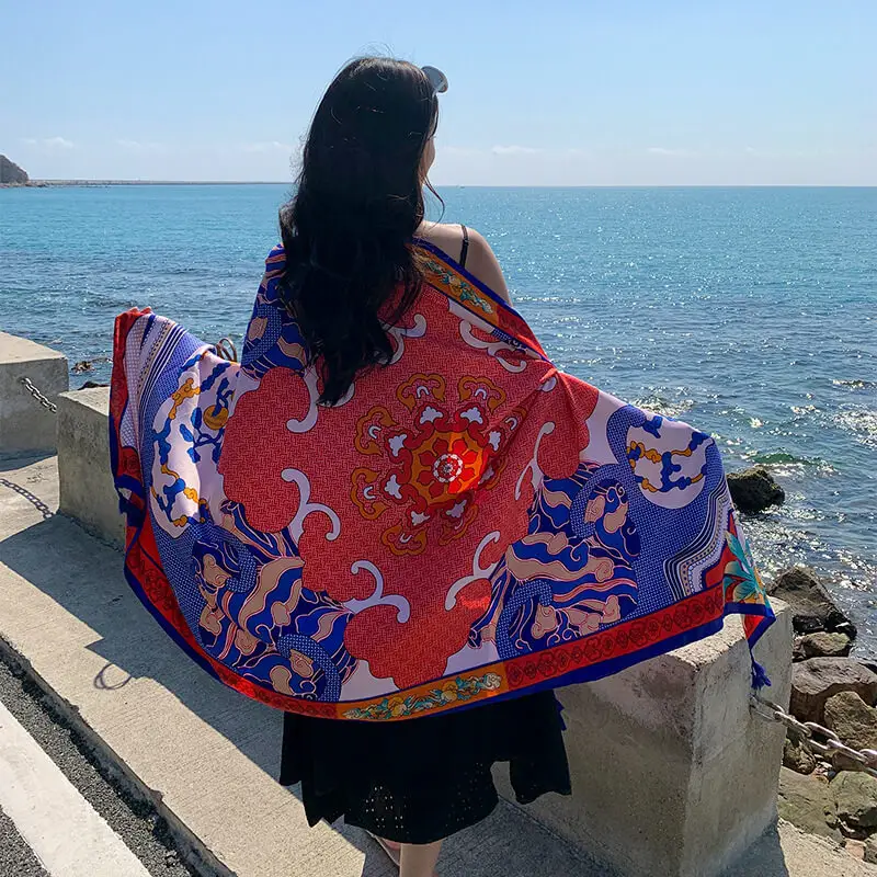 Artificial Cotton Hemp Silk Scarf 15