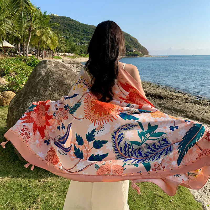 Artificial Cotton Hemp Silk Scarf 16