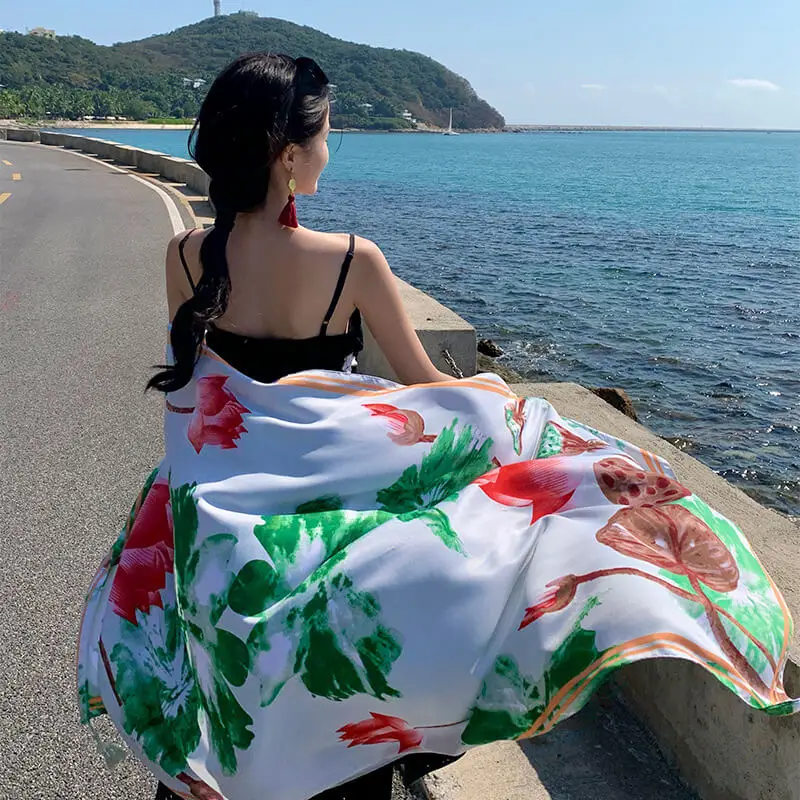 Artificial Cotton Hemp Silk Scarf 17
