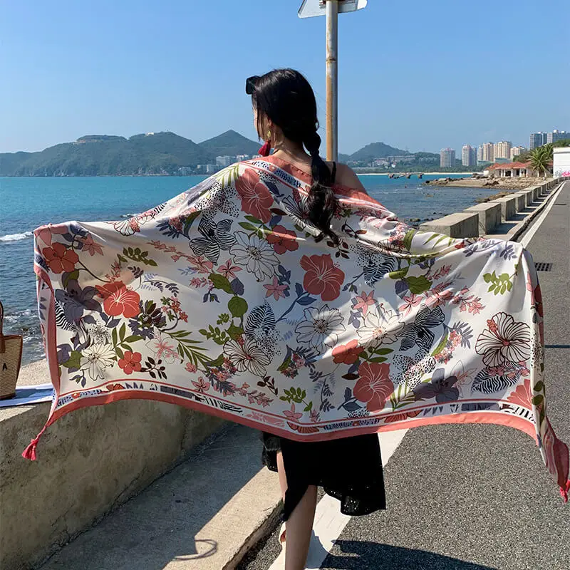 Artificial Cotton Hemp Silk Scarf 18