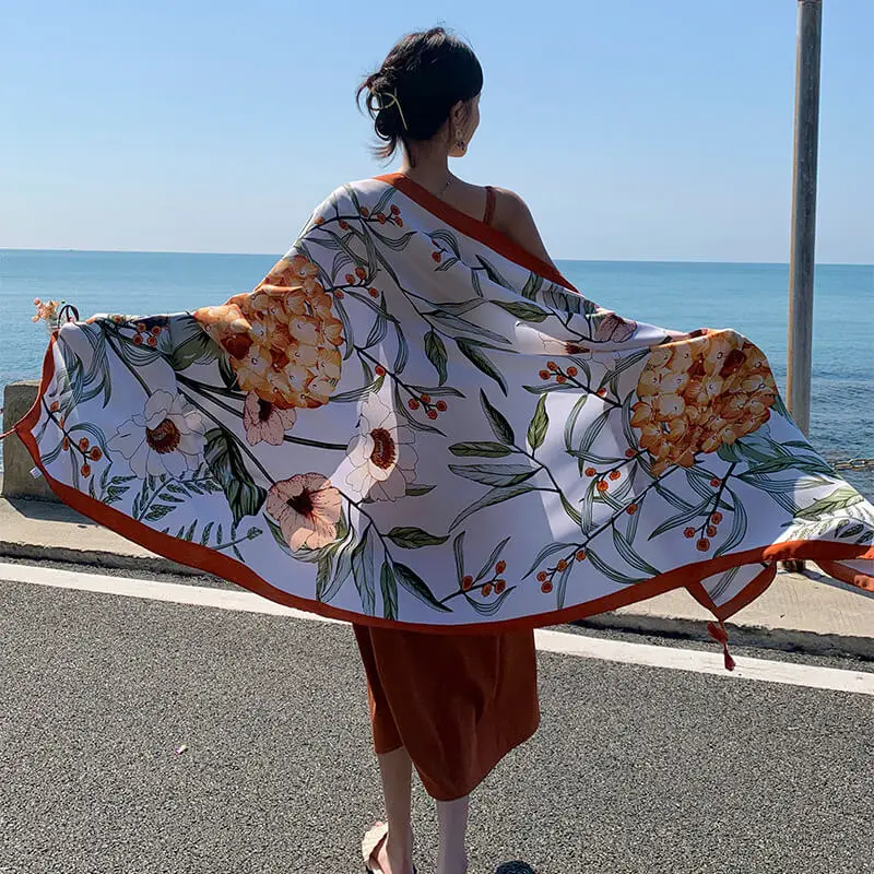 Artificial Cotton Hemp Silk Scarf 22