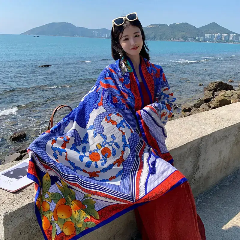 Artificial Cotton Hemp Silk Scarf 23