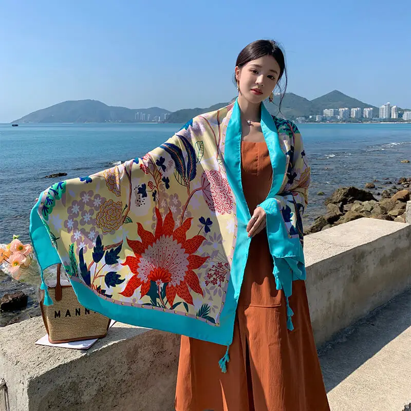 Artificial Cotton Hemp Silk Scarf 24