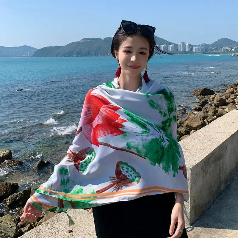 Artificial Cotton Hemp Silk Scarf 25