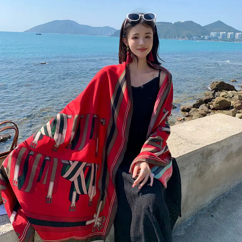 Artificial Cotton Hemp Silk Scarf 28