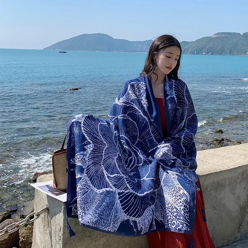 Artificial Cotton Hemp Silk Scarf 29