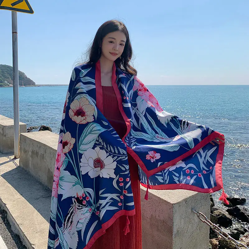 Artificial Cotton Hemp Silk Scarf 30