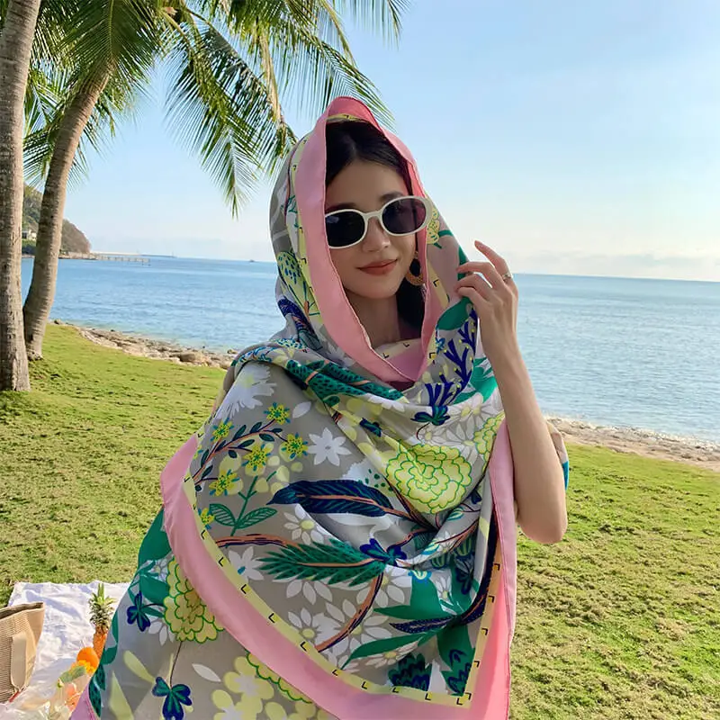 Artificial Cotton Hemp Silk Scarf 32