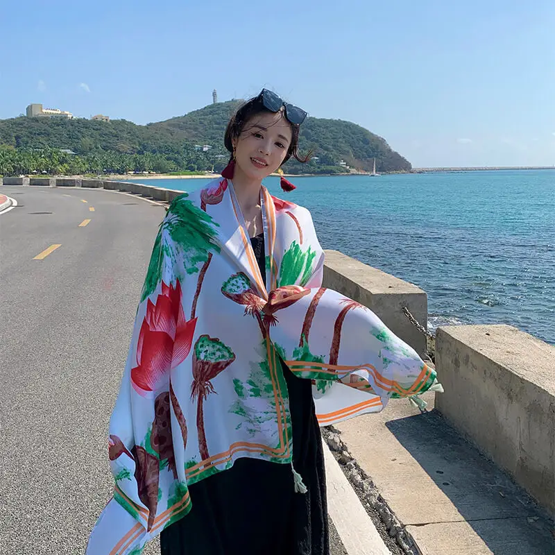 Artificial Cotton Hemp Silk Scarf 33
