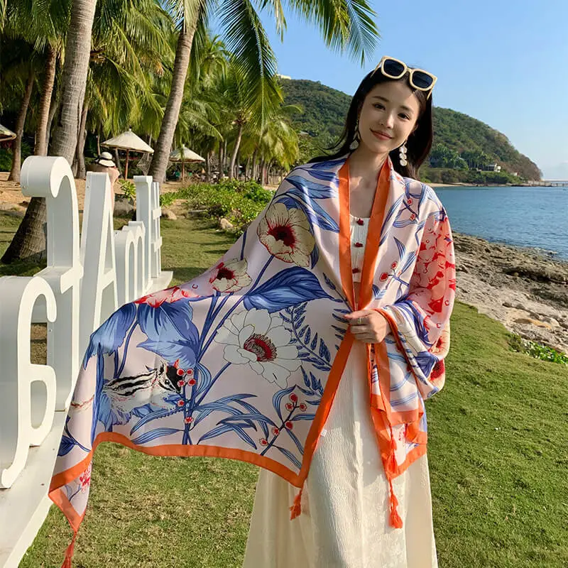 Artificial Cotton Hemp Silk Scarf 39
