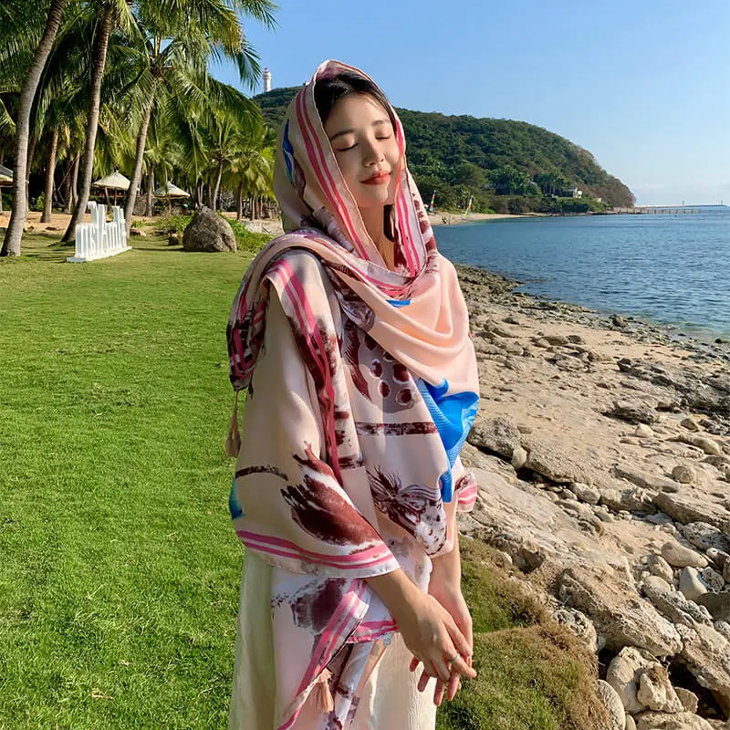 Artificial Cotton Hemp Silk Scarf 42