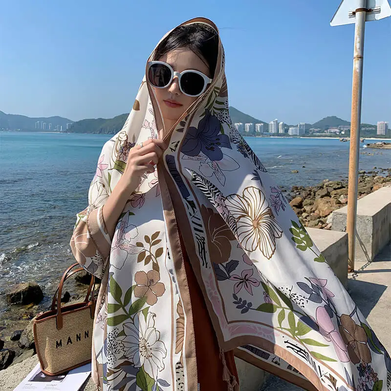 Artificial Cotton Hemp Silk Scarf 43