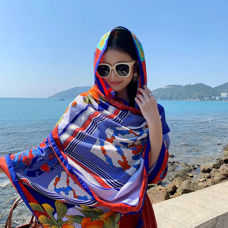Artificial Cotton Hemp Silk Scarf 49