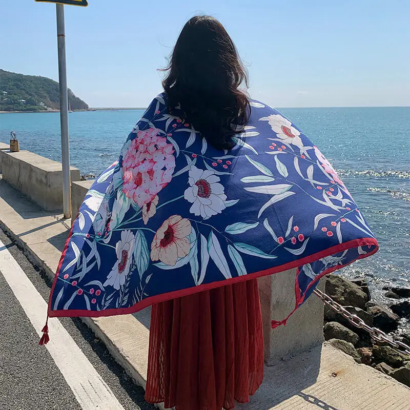Artificial Cotton Hemp Silk Scarf 5