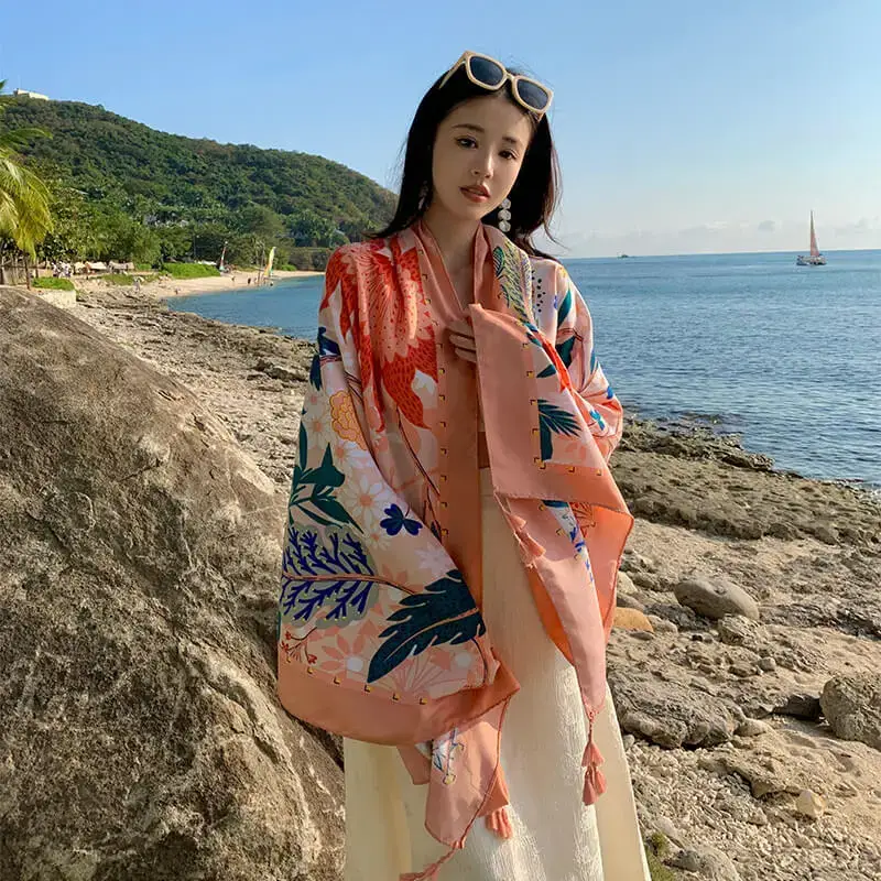 Artificial Cotton Hemp Silk Scarf 50
