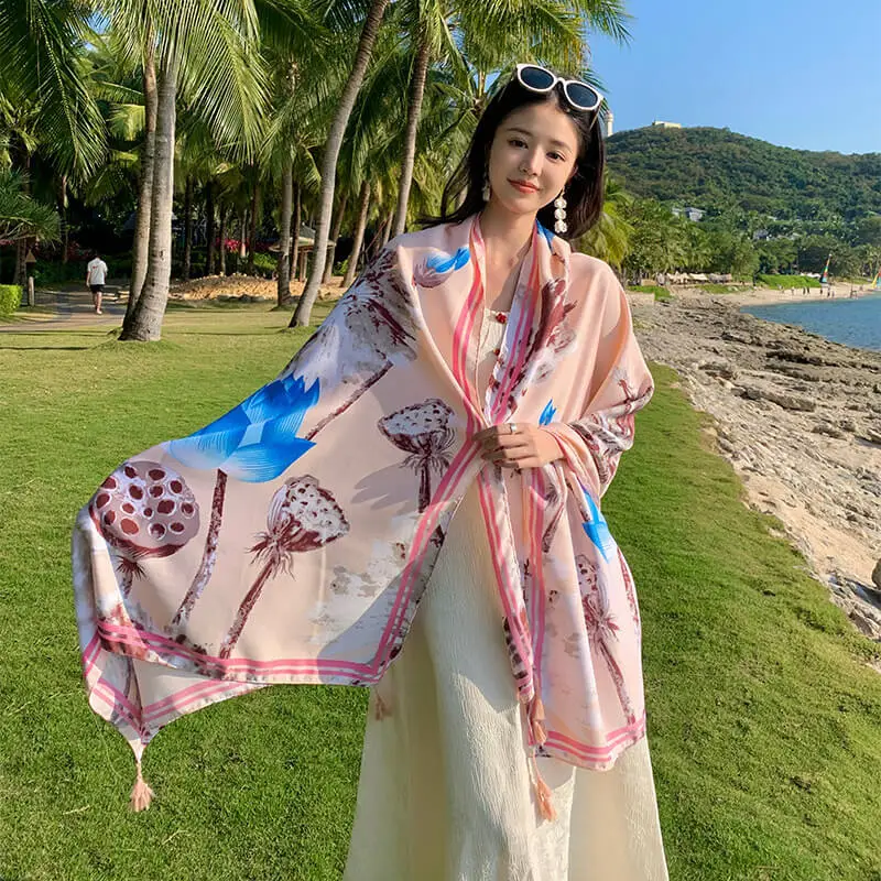 Artificial Cotton Hemp Silk Scarf 51