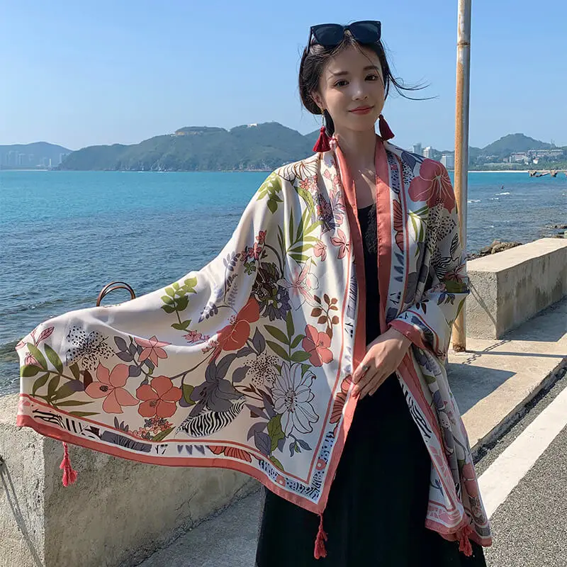 Artificial Cotton Hemp Silk Scarf 52