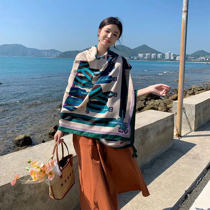 Artificial Cotton Hemp Silk Scarf 54